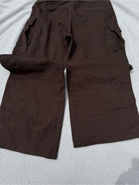 Fashion Nova Men's Bootcut Cargo Jeans in Dark Brown